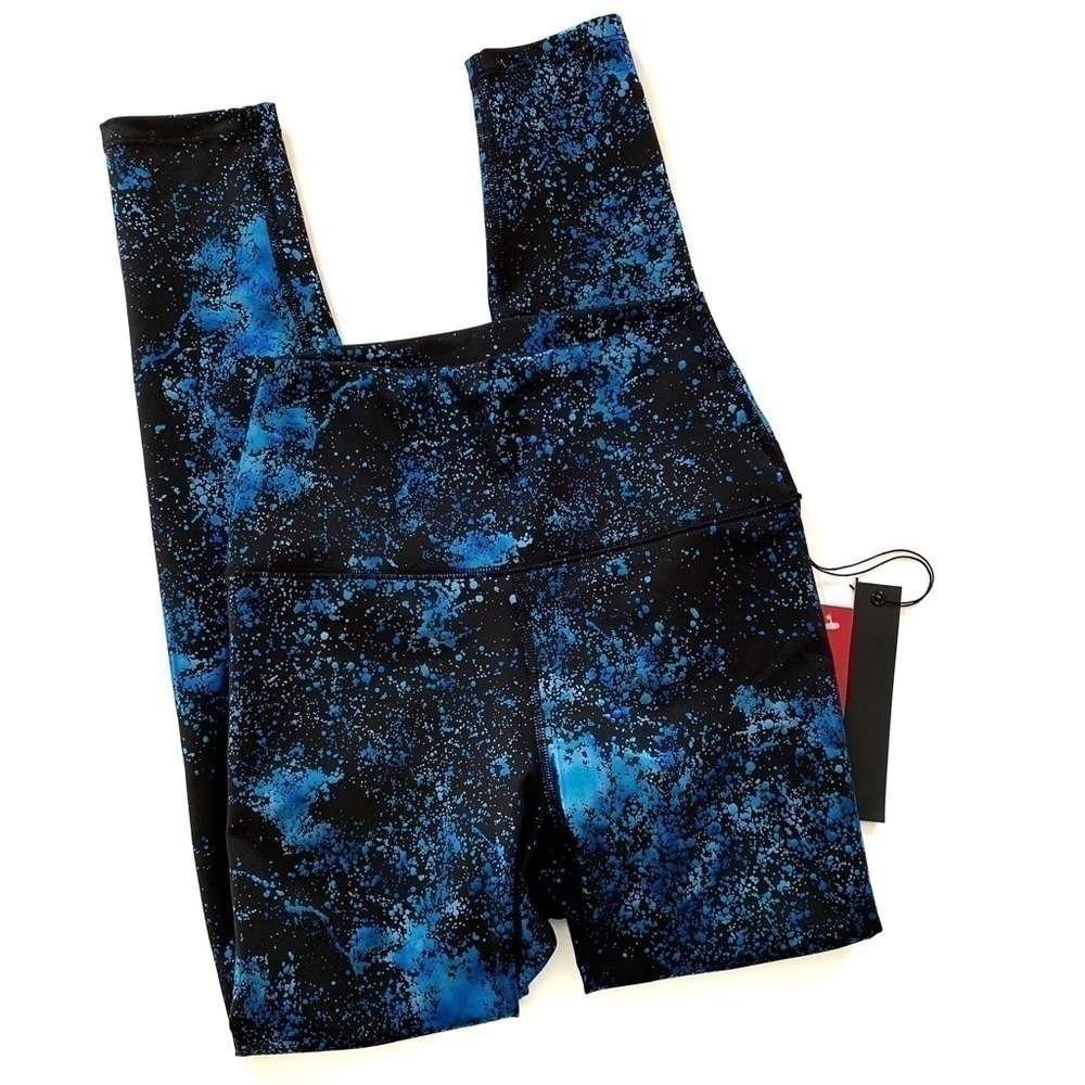 Carbon38 High Waisted Blue Black Splatter Leggings Womens Size XS New